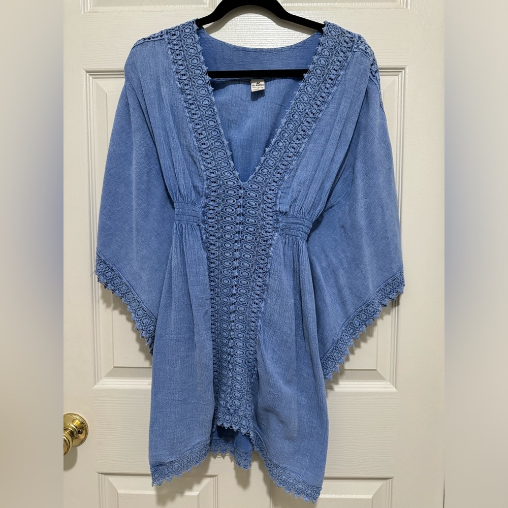 Swimsuit cover up in denim blue color